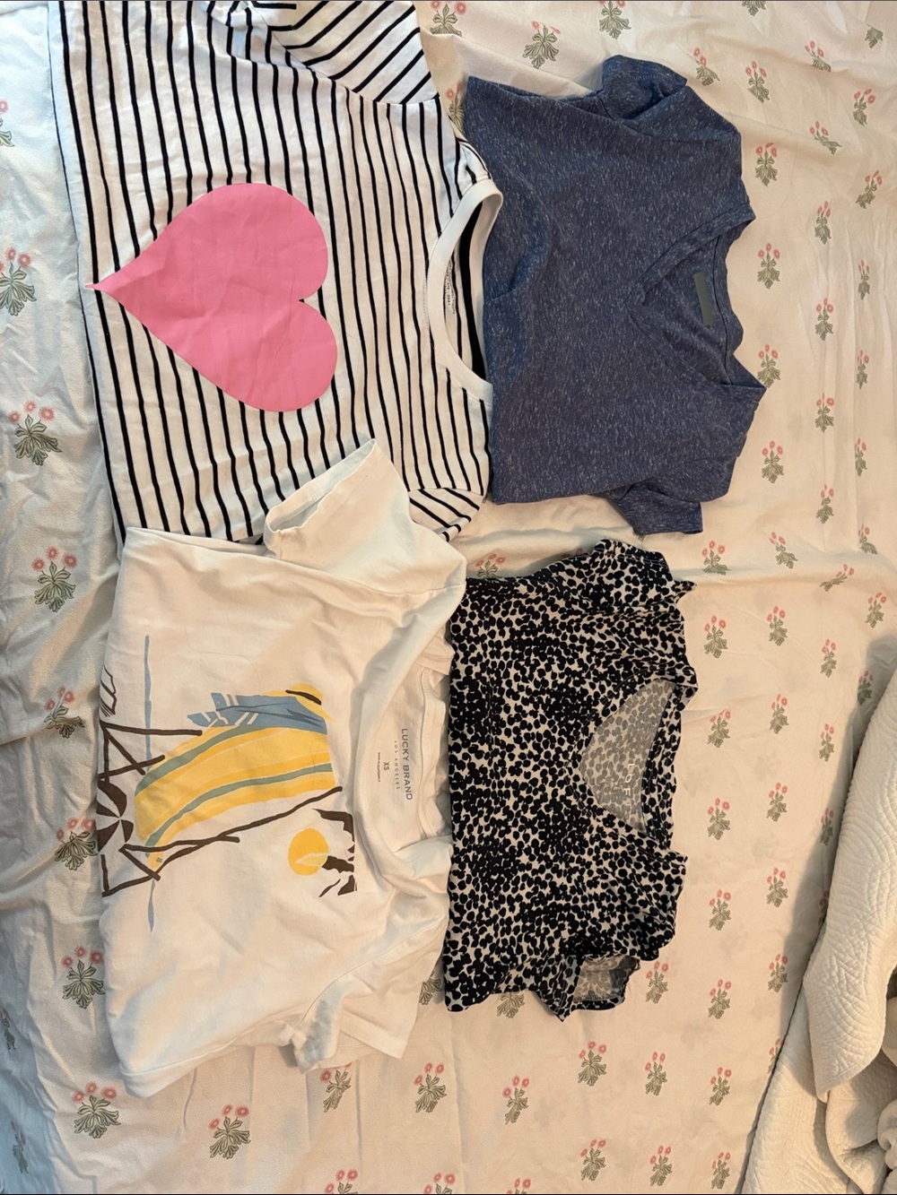 Lucky Brand, Loft, Fren Connection, Short-Sleeve Tee Set - lot of 4